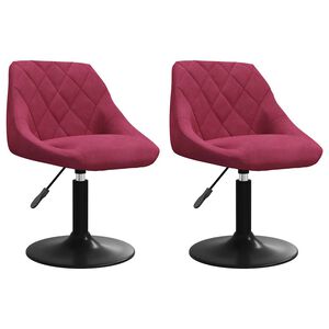 vidaXL Chaises pivotantes &agrave; manger lot de 2 bordeaux velours