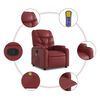vidaXL Fauteuil inclinable de massage Rouge bordeaux Similicuir