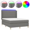 vidaXL Sommier &agrave; lattes de lit matelas LED Gris fonc&eacute; 140x190 cm Tissu