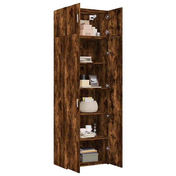 vidaXL Armoire de rangement ch&ecirc;ne fum&eacute; 70x42,5x225cm bois d'ing&eacute;nierie