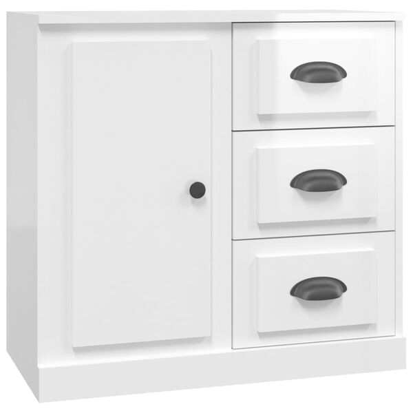vidaXL Buffet blanc brillant 70x35,5x67,5 cm bois d'ingénierie
