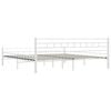 vidaXL Cadre de lit sans matelas blanc m&eacute;tal 200x200 cm