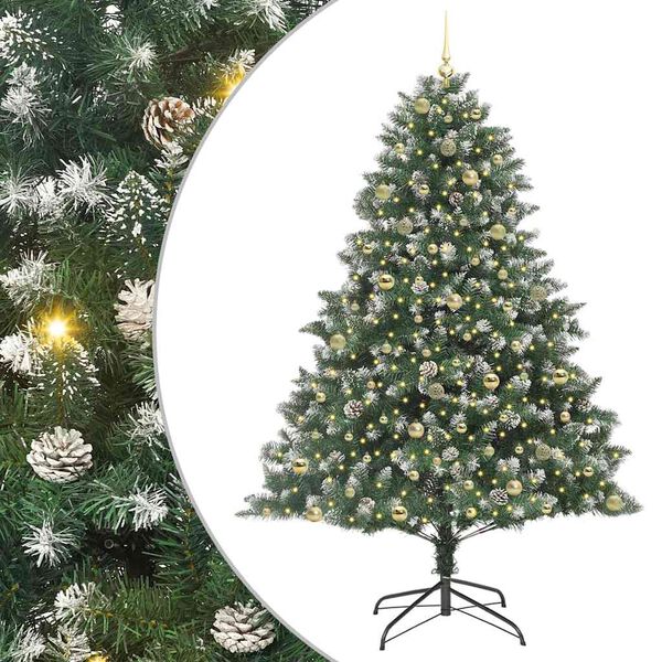 vidaXL Sapin de No&euml;l artificiel Vert 240 cm PVC, plastique et acier