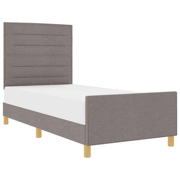 vidaXL Cadre de lit avec t&ecirc;te de lit Taupe 90 x 190 cm tissu