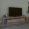vidaXL Meuble TV avec lumi&egrave;res LED Ch&ecirc;ne sonoma 230x36,5x40 cm
