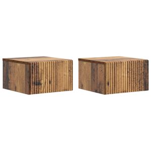 vidaXL Cabinet de chevet mural 2 pi&egrave;ces Bois ancien 33 x 34,5 x 20 cm