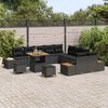 vidaXL Ensemble de canap&eacute; de jardin 13 pcs Noir Poly rotin
