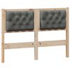 vidaXL T&ecirc;te de lit marron et gris fonc&eacute; 120 cm Bois massif en pin