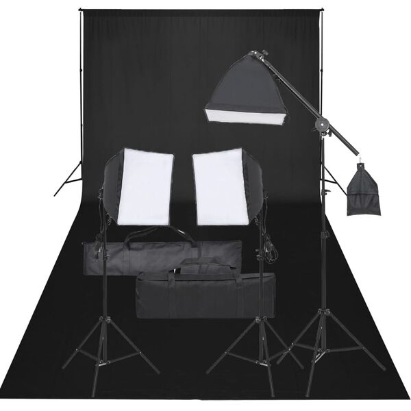 vidaXL Kit de studio photo avec &eacute;clairage et toile de fond