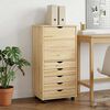 vidaXL Cabinet roulant Marron 53 x 39 x 103 cm Bois de Pin Massif