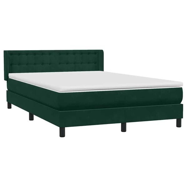vidaXL Sommier &agrave; lattes de lit et matelas vert fonc&eacute; 160x210cm velours