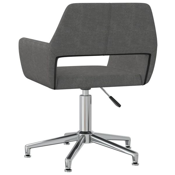 vidaXL Chaise pivotante de salle à manger Gris foncé Tissu