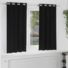 vidaXL Rideaux occultants avec anneaux 2 pcs Noir 175 x 140 cm