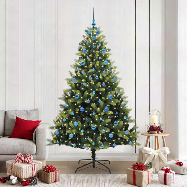 vidaXL Arbre de No&euml;l artificiel en silicone flexible 300 LEDs 210 cm