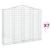 vidaXL Paniers à gabions arqués 7 pcs 200x30x160/180 cm Fer galvanisé