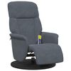 vidaXL Fauteuil inclinable de massage repose-pied gris fonc&eacute; velours