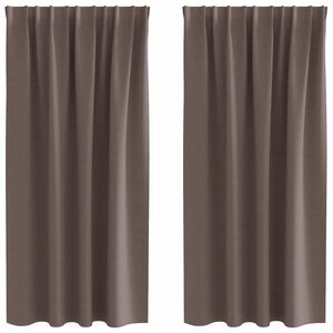 vidaXL Rideaux occultants avec anneaux 2 pcs Marron fonc&eacute; 175 x 140 cm