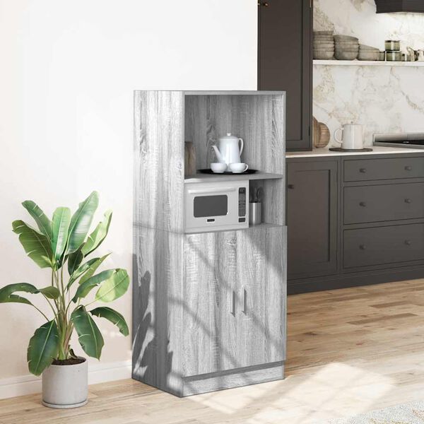 vidaXL Armoire de cuisine sonoma gris 57x41,5x131,5 cm bois ing&eacute;nierie