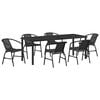 vidaXL Ensemble de salle &agrave; manger pour jardin 7 pcs Noir