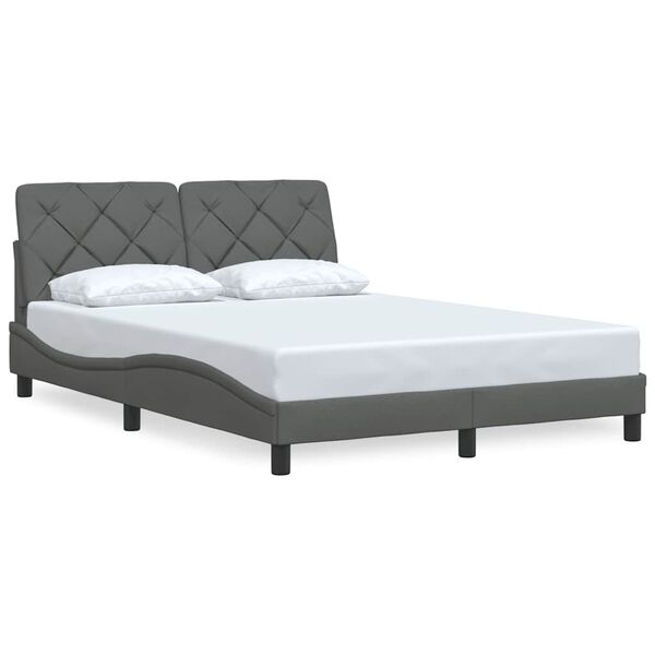 vidaXL Cadre de lit sans matelas gris fonc&eacute; 140x200 cm tissu