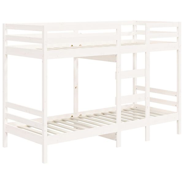 vidaXL Lit superposé sans matelas blanc 90x190 cm bois de pin massif