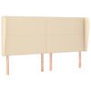 vidaXL T&ecirc;te de lit avec oreilles Cr&egrave;me 183x23x118/128 cm Tissu