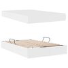 vidaXL Lit avec rangement et matelas avec matelas 2 pcs Blanc Cuir