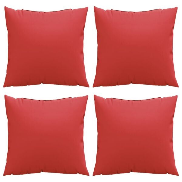 vidaXL Coussins de canap&eacute; lot de 4 rouge 40x40 cm tissu