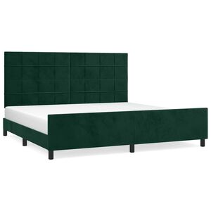 vidaXL Cadre de lit sans matelas vert fonc&eacute; 200x200 cm velours