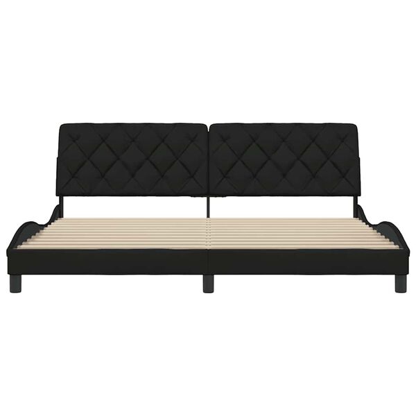vidaXL Cadre de lit sans matelas noir 200x200 cm tissu