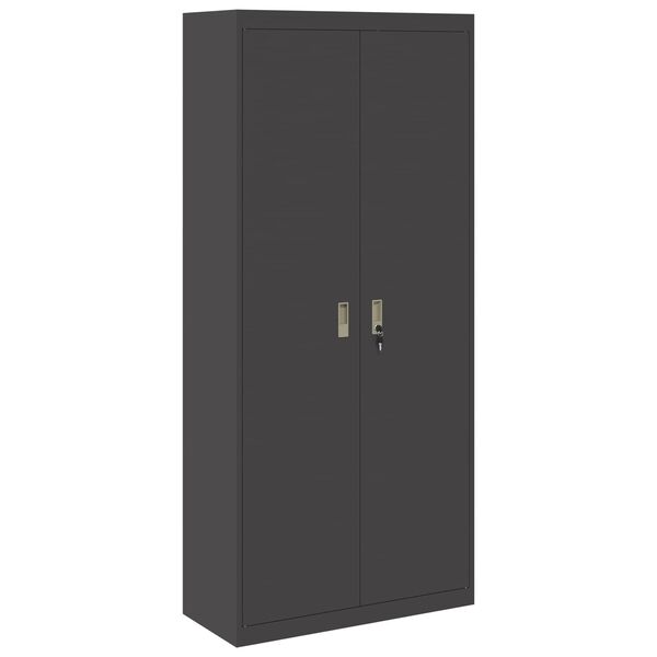 vidaXL Armoire de rangement 2 pcs Noir 90 x 40 x 200 cm Acier