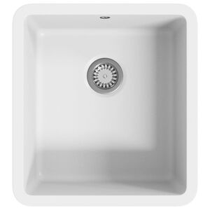 vidaXL &Eacute;vier de cuisine Granit Seul lavabo Blanc