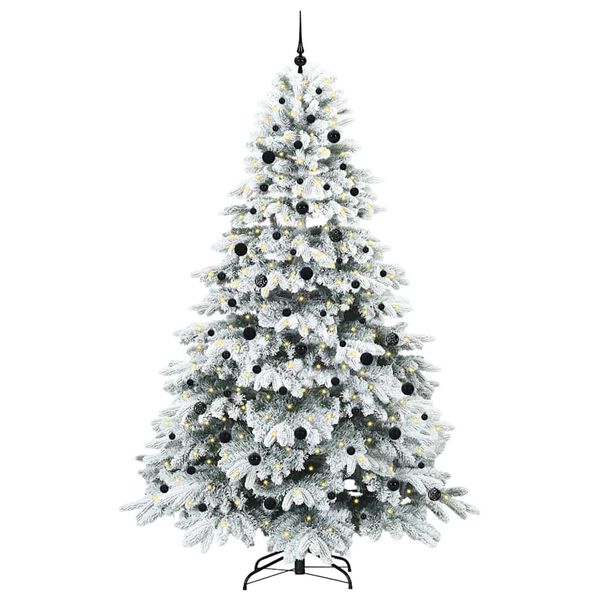 vidaXL Sapin de No&euml;l artificiel avec 300 LED Blanc 240 cm PE et PVC