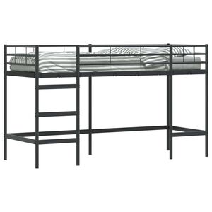 vidaXL Lit mezzanine pour enfants Noir 90 x 190 cm Acier
