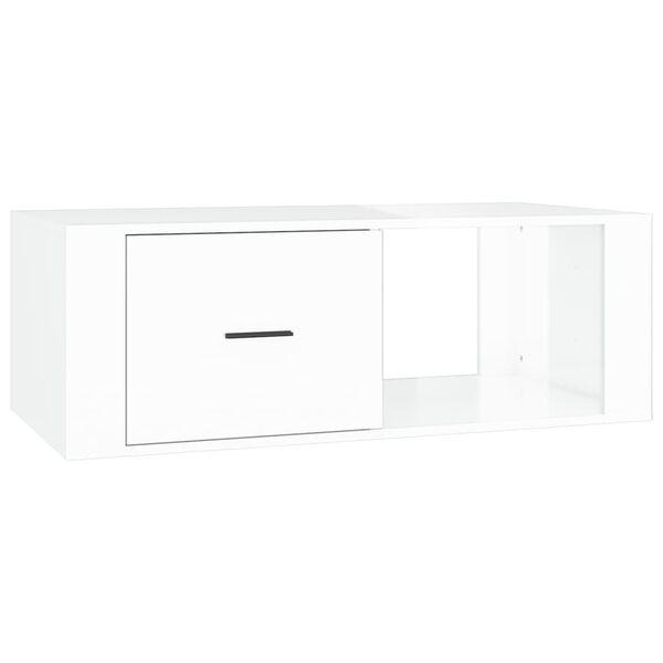 vidaXL Table basse Blanc brillant 100x50,5x35 cm Bois d'ingénierie