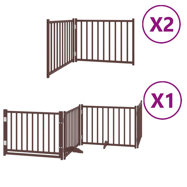 vidaXL Barri&egrave;re pour chien porte pliable 8 panneaux bois de peuplier