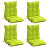 vidaXL Coussins de chaise &agrave; dossier bas lot de 4 vert vif