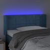 vidaXL T&ecirc;te de lit &agrave; LED Bleu fonc&eacute; 83x16x78/88 cm Velours