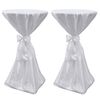 vidaXL Housse de table blanche avec ruban 60 cm 2 pi&egrave;ces