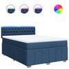 vidaXL Sommier &agrave; lattes de lit avec matelas Bleu 140x190 cm Tissu