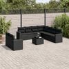 vidaXL Salon de jardin 10 pcs avec coussins noir r&eacute;sine tress&eacute;e