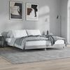 vidaXL Cadre de lit sans matelas gris b&eacute;ton 200x200 cm