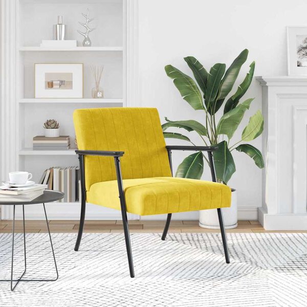 vidaXL fauteuil Jaune 59 x 75 x 78 cm Velours