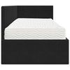 vidaXL Cadre de lit d'angle avec matelas 2 pcs Noir Velours