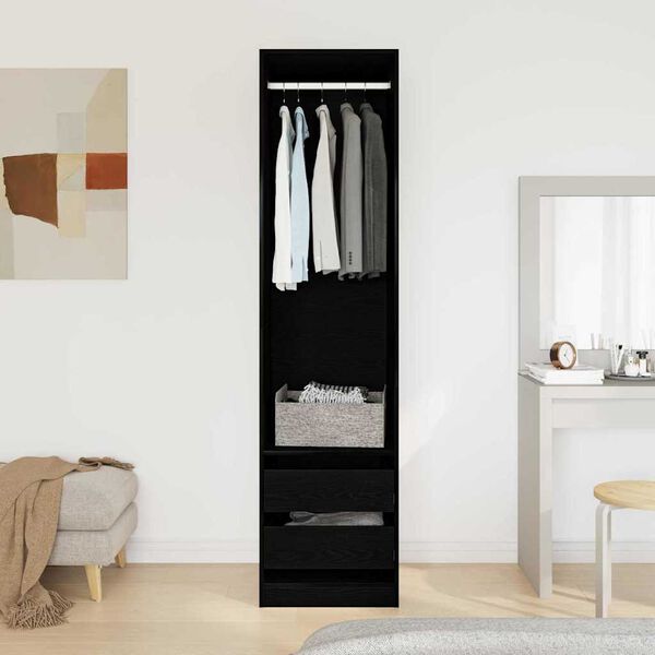 vidaXL Armoire Ch&ecirc;ne noir 50 x 50 x 200 cm Bois d'ing&eacute;nierie