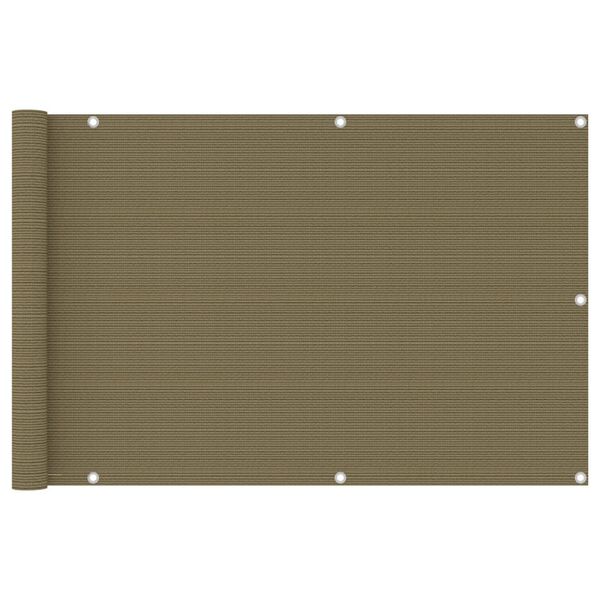 vidaXL &Eacute;cran de balcon Taupe 90x400 cm PEHD