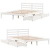 vidaXL Cadre de lit sans matelas blanc 135x190 cm bois de pin massif