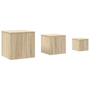 vidaXL Tables d'appoint 3 pcs Ch&ecirc;ne Sonoma Agglom&eacute;r&eacute;
