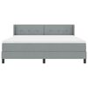 vidaXL Lit &agrave; ressorts avec matelas Gris clair 200 x 180 cm Polyester