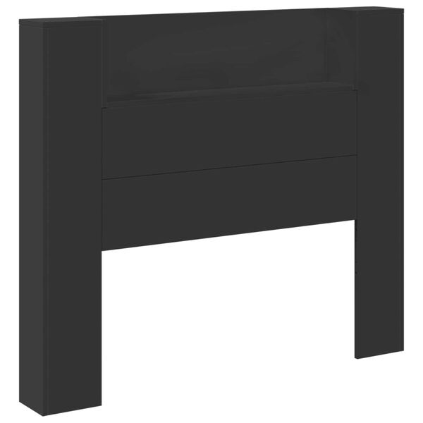 vidaXL T&ecirc;te de lit Noir 120 x 16,5 x 103,5 cm Bois d'ing&eacute;nierie